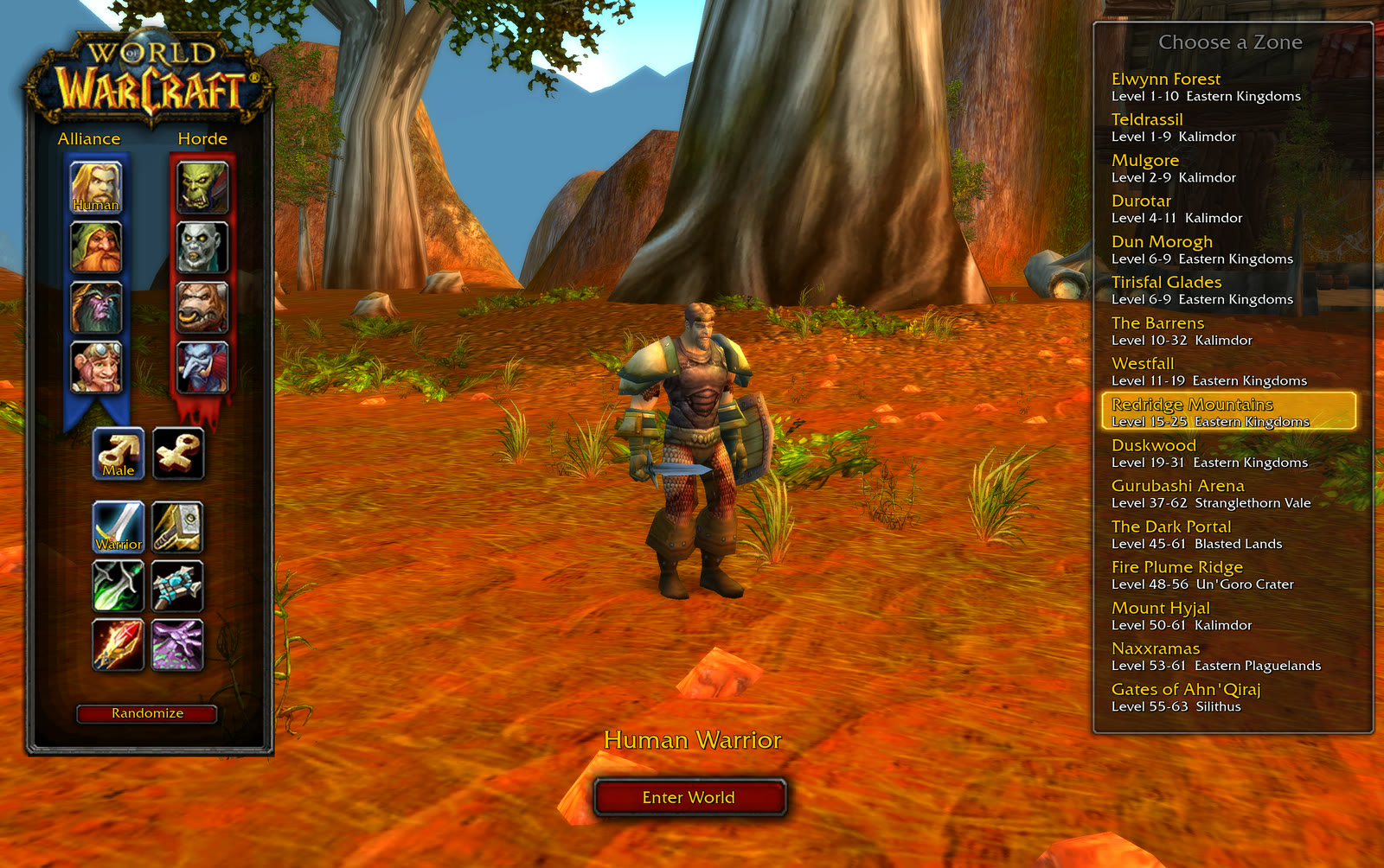 Character and battleground selection in the community local build